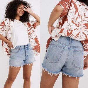 Madewell Relaxed Denim Shorts In Rosemount Wash Destroyed Hem Edition Women's 30